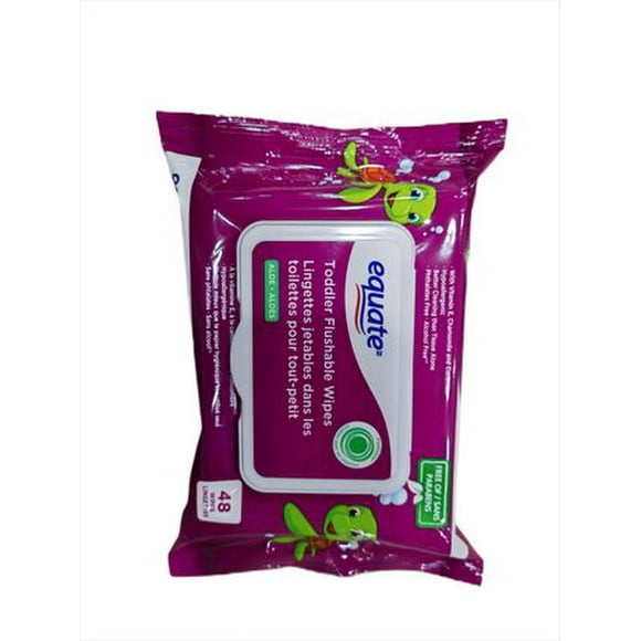 Toddler Flushable Wipes, 48 wipes