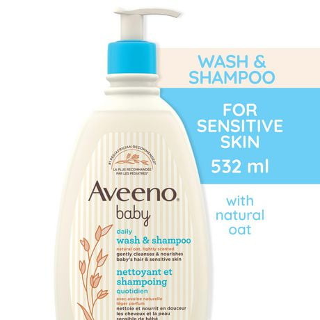 Aveeno Baby, Natural Oat Extract, Daily Wash & Shampoo, 532 mL, Lightly Scented
