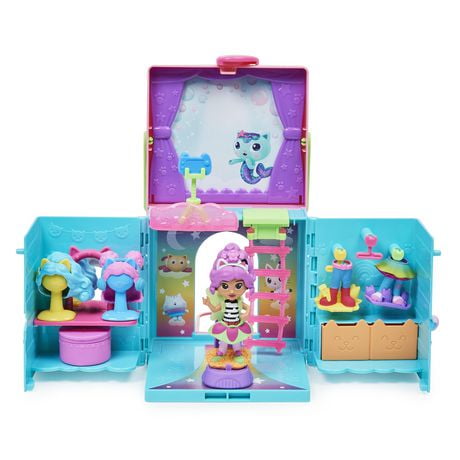 Gabby’s Dollhouse, Coffret de jeu transportable Dressing arc-en-ciel avec poupée Gabby, jouets surprises et accessoires pour séance photo, jouets pour enfants à partir de 3 ans Gabby's Dollhouse Coffret