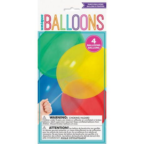 Punch Balloons, 4CT, Assorted Color