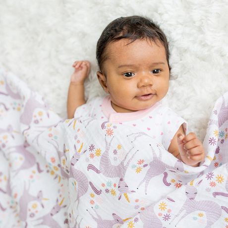 Lulujo Couverture D Emmaillotage De Coton De Mousseline De Bebe Couverture D Allaitement Poussette Licorne Moderne Walmart Canada