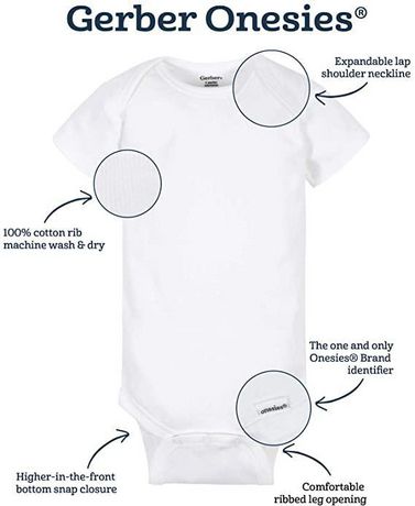 Onesies Brand Baby 8-Pack Bodysuit, White | Walmart Canada