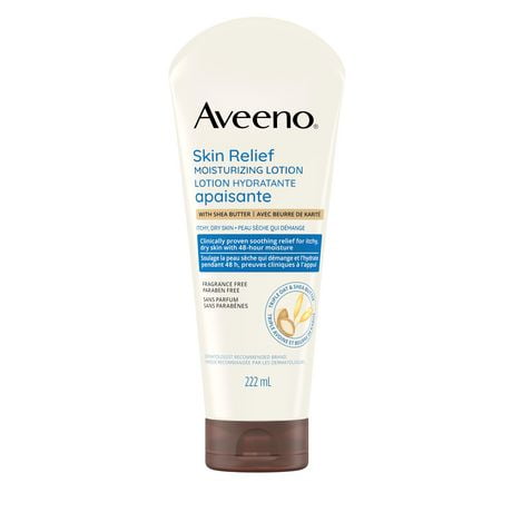 Aveeno Skin Relief Moisturizing Lotion, Shea Butter, Oat, Dry Skin Body Moisturizer, Fragrance Free, 222 mL