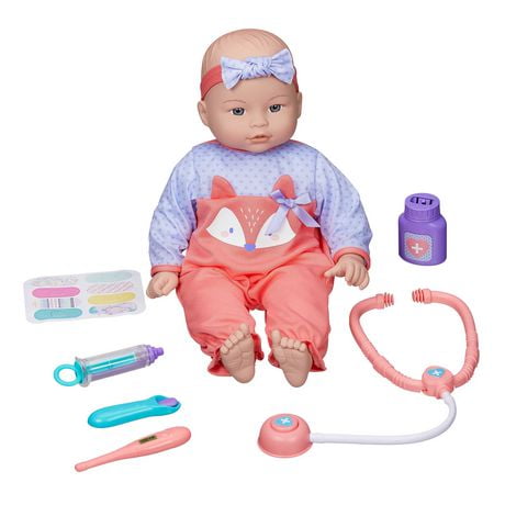 My Sweet Baby 16" Get Better Now Baby Doll Play Set, 9 Pieces Included, Doll with doctor play set