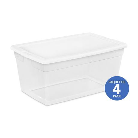 Sterilite 85 L Storage Box White - 4 PK
