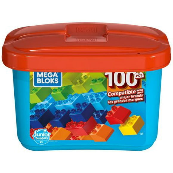 Mega Bloks Junior Builders Building Tub with Building Blocks- 100 Pieces