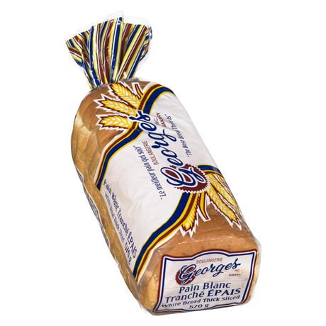Georges thick sliced bread, White bread thick sliced 570 gr