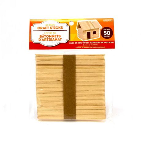 Horizon Group Usa Wood Craft Sticks, 50 wooden sticks