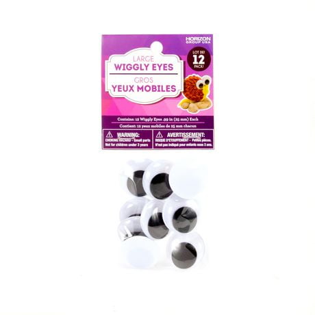 Horizon Group Usa 25mm Large Wiggly Eyes, 12 - 25 mm large wiggly eyes