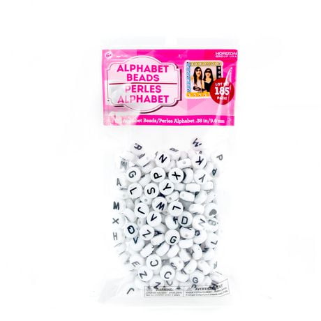 Petites perles blanches avec lettres de l’alphabet par Horizon Group USA Le paquet contient 300 perles