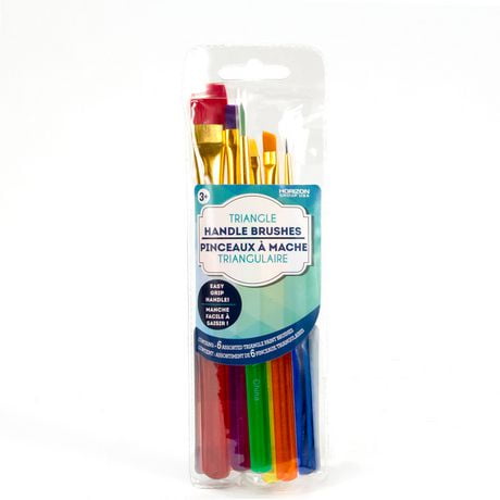 Horizon Group USA Triangle-Handle Paint Brushes, 6 assorted paintbrushes