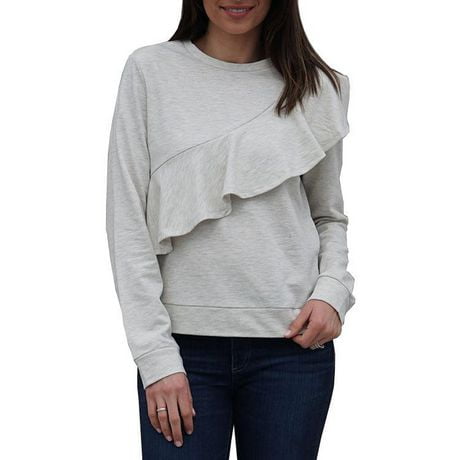grey ruffle sweatshirt