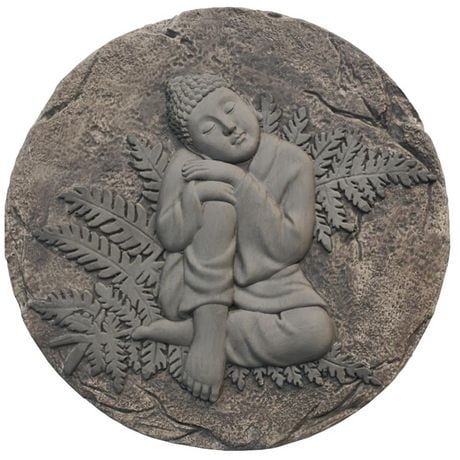 Angelo Décor Resting Buddha Stepping Stone, 12-inch Diameter