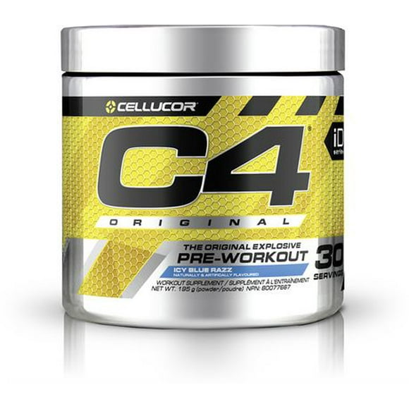 Cellucor C4 Original Pre Workout Powder, Energy Drink Supplement with Creatine, Nitric Oxide & Beta Alanine, Icy Blue Razz, 30 Servings