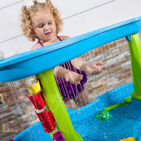 rain showers splash pond sand and water table step2