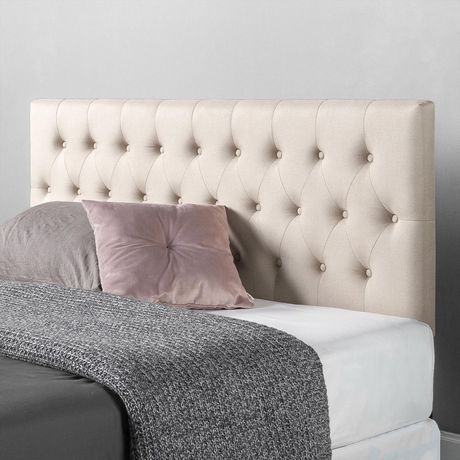 Zinus Trina Taupe Queen Upholstered Headboard, Brown