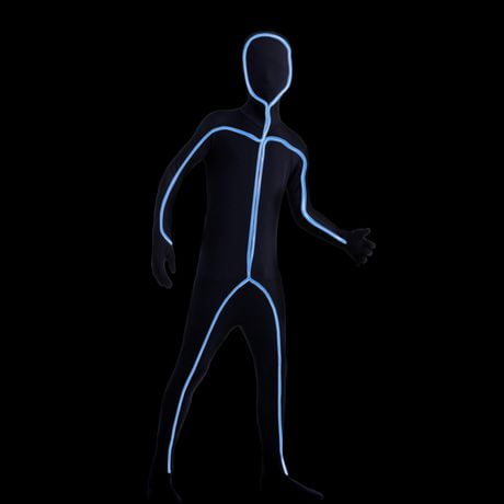 Men's Light Up Stick Figure Bodysuit Costume M. Walmart Exclusive ...