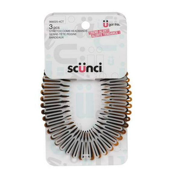 Scunci 3pk Stretch Headbands, 3PK HEADBANDS