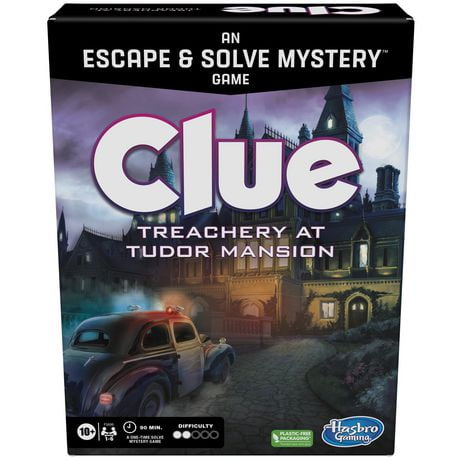 Clue Board Game Treachery at Tudor Mansion, Clue Escape Room Game, Cooperative Family Board Game, Mystery Games, Ages 10 and up