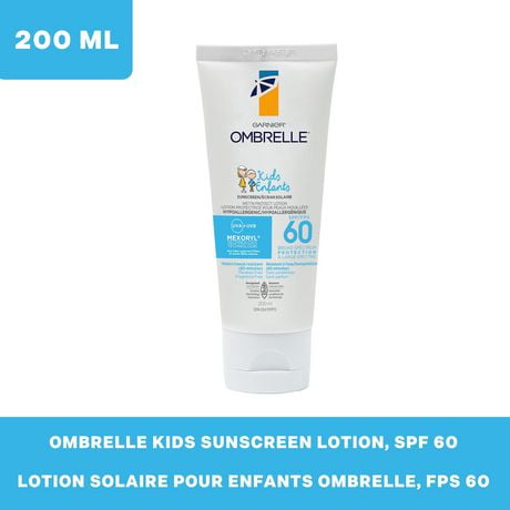 Garnier Ombrelle Enfants Lotion Protectrice pour peaux mouillées, FPS 60, 200ml 200 ml