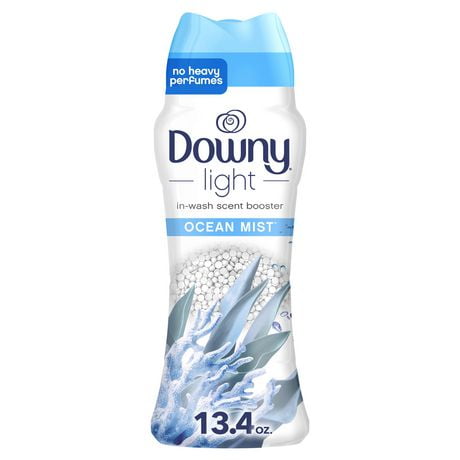 Downy Light Laundry Scent Booster Beads for Washer, Ocean Mist, with No Heavy Perfumes, 379G
