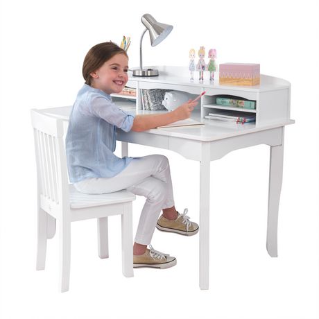 KidKraft Avalon Desk with Hutch and Chair White
