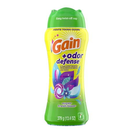 Rehausseur de parfum pour lessive Gain + Odor Defense, Super Fresh Blast, compatible avec les laveuses HE 379G