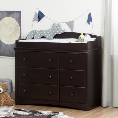 South S Angel Changing Table 6, 6 Drawer Dresser With Changing Table Topper