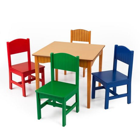 KidKraft Nantucket Table & 4 Primary Chairs