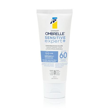 Garnier Ombrelle Sensitive Expert Body Lotion SPF 60, Hypoallergenic, For The Most Sensitive Skin, 200 mL, Body SPF 60 for Sensitive Skin