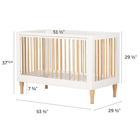 South Shore Balka Baby Crib with Adjustable Height-White and Exotic ...