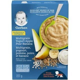 GERBER CEREAL Stage 2 Multigrain Oatmeal & Fruit, Baby Food, Cereals, 6+  months, 227 g, 6 Pack – PACKAGING MAY VARY : : Grocery & Gourmet  Food
