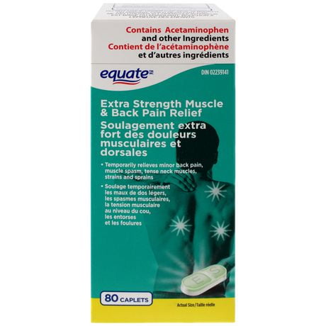 Equate Extra Strength Muscle & Back Pain Relief, Muscle & Back Pain Relief, ES<br>80 Caplets