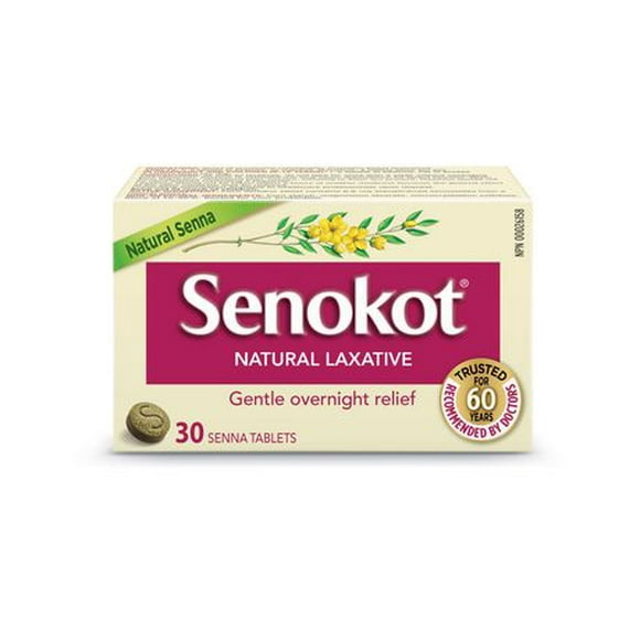 Comprimés laxative naturel de Senokot 30 Tablets Séné naturel aux effets laxatifs                            30 unités