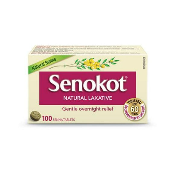 Comprimés laxative naturel de Senokot 100 Tablets Séné naturel aux effets laxatifs                            100 unités