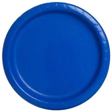 Assiettes à dîner rondes bleu électrique de 9 po, 20 ct 8,625" /21,9 cm