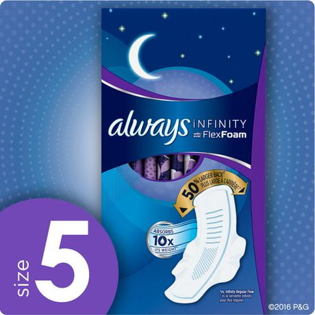 always pads infinity overnight unscented wings heavy extra zoom