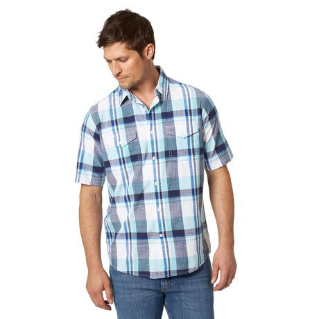 Wrangler Men's Premium Short Sleeve Stretch Plaid Shirt | Walmart Canada