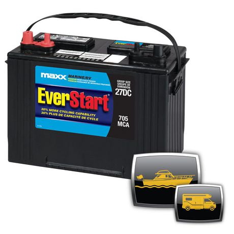EverStart POWER MAXX-27DC, 12 Volt, Marine/RV Battery, Group Size 27, 705 MCA, EverStart – Marine Battery