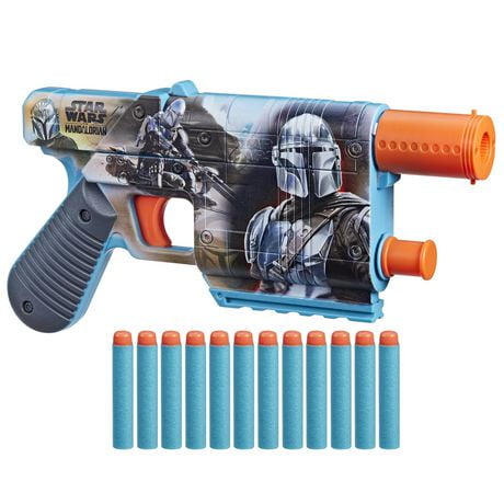 Nerf Star Wars The Mandalorian Dart Blaster, 12 Nerf Elite Darts, Internal Clip, Toy Foam Blasters for 8 Year Old Boys & Girls & Up