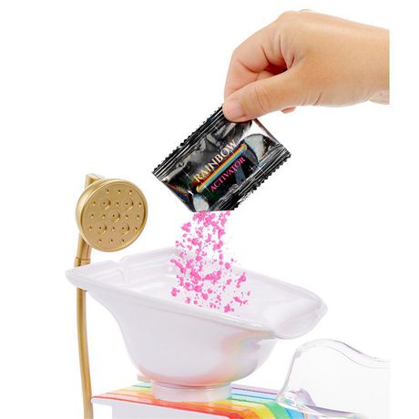 Rainbow High Salon Playset with Rainbow of DIY Washable Hair Color Foam for Kids and Dolls