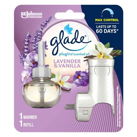Glade Plugins® Air Freshener Oil Refill, Lavender & Vanilla, 1 Warmer 1 Refill