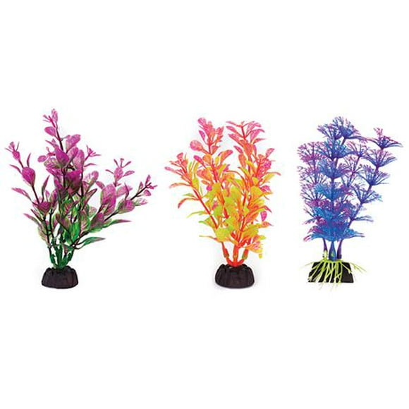 Penn-Plax 4" Color Plants, Aquarium plant pack