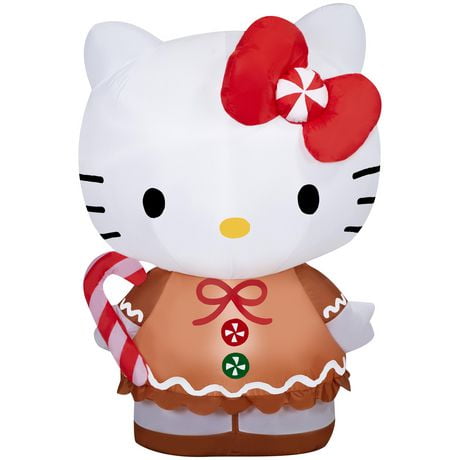 Christmas Inflatable Hello Kitty in Gingerbread Dress, Christmas Inflatable Hello Kit