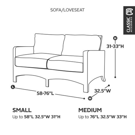 Classic Accessories Belltown Patio Sofa Or Loveseat Cover Small Grey Walmart Canada