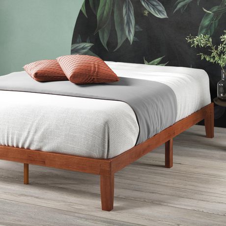 12 Inch Deluxe Wood Platform Bed Frame, King Size Platform Bed Frame Solid Wood