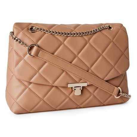 Time and Tru Women's Quilted Shoulder Bag, One Size