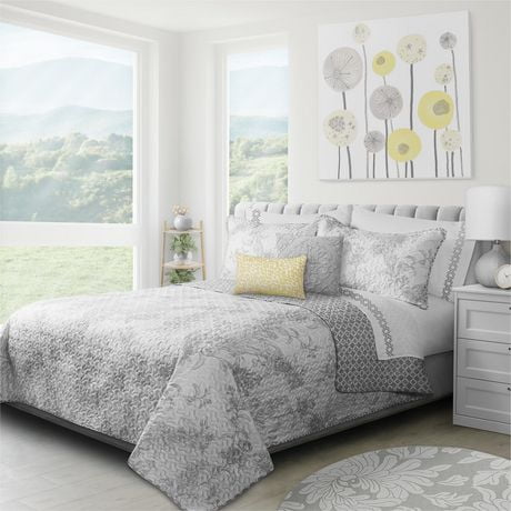 Safdie & Co. Quilt 3PC Set K Transitions Alloy