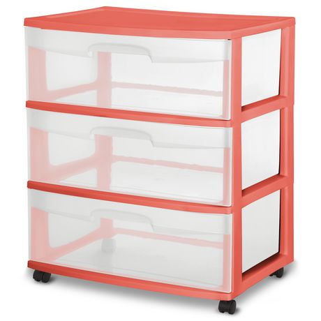 Sterilite Wide 3 Drawer Cart Orange Walmart Canada