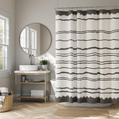 Hometrends Lily Dale Heavy Weight Woven Fabric Shower Curtain, Tan, Heavy Weight Shower Curtain